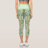Zartes, zartes, feines Blumenmuster Capri Leggings (Rückseite)