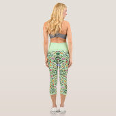 Zartes, zartes, feines Blumenmuster Capri Leggings (Rückseite)