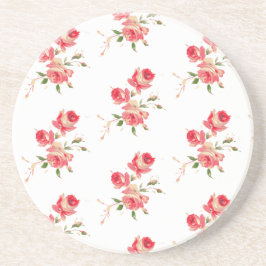 zartes, zartes Rosa und rote Rosen Getränkeuntersetzer