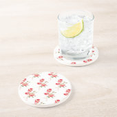 zartes, zartes Rosa und rote Rosen Getränkeuntersetzer (Seite)