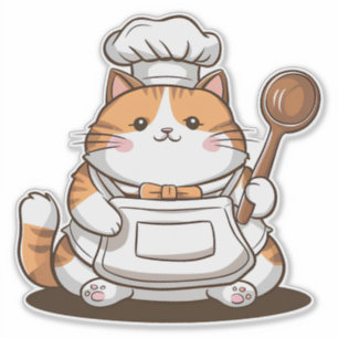 Zärtlicher Chefkoch-Kater Aufkleber