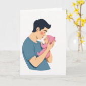 Zärtlicher Kuss Vatertagskarte Karte (Gelbe Blume)