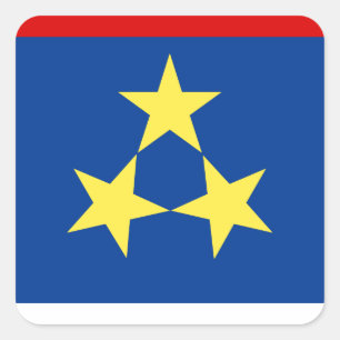 Zastava Vojvodine, Vojvodinaflagge Quadratischer Aufkleber