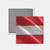 zAT002 Austrian WAVING FLAG Österreich, Magnet (Vorderseite/Rückseite)