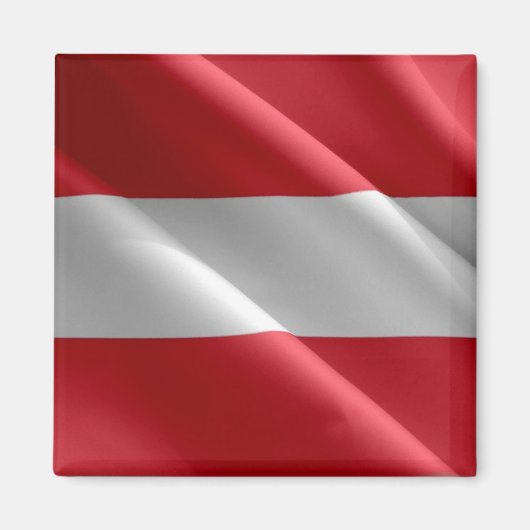 zAT002 Austrian WAVING FLAG Österreich, Magnet (Vorne)