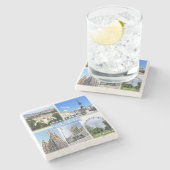 zAT005 WIEN, Österreich, Steinuntersetzer (Seitenansicht)