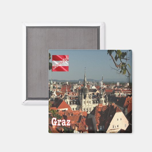 zAT015 GRAZ Austria - Fridge Magnet (Vorderseite/Rückseite)
