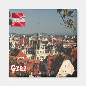 zAT015 GRAZ Austria - Fridge Magnet (Vorne)