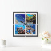 zAU011 THE GREAT BARRIER REEF, Australien, Quadratische Wanduhr (Zuhause)