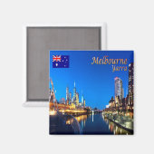 zAU039 MELBOURNE, YARRA TWILIGHT- Australien, Kühl Magnet (Vorderseite/Rückseite)