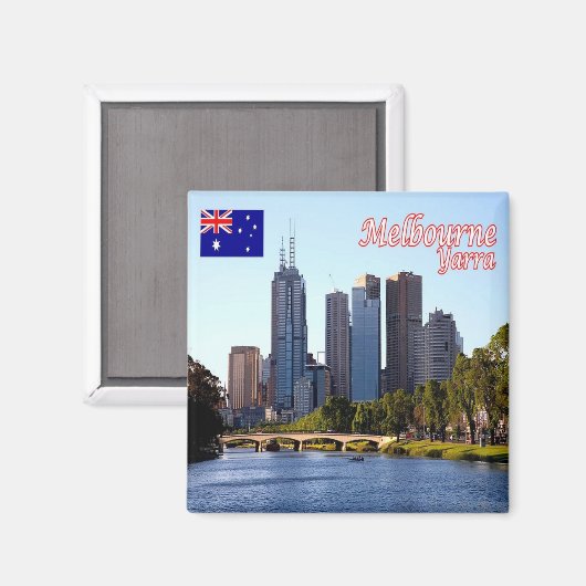 zAU041 MELBOURNE, RIVER YARRA, Australien, Kühlsch Magnet (Vorderseite/Rückseite)