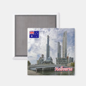 zAU042 MELBOURNE, Queens Bridge, Australien, Kühls Magnet (Vorderseite/Rückseite)