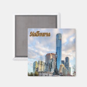 zAU057 MELBOURNE, Skyline, Australien, Kühlschrank Magnet (Vorderseite/Rückseite)