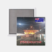 zAU063 MELBOURNE By Night, Australien, Kühlschrank Magnet (Vorderseite/Rückseite)