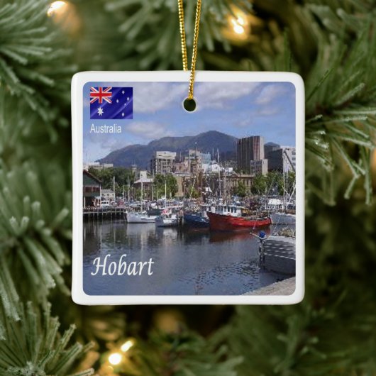zAU096 HOBART, Hafen, Australien, Ozeanien, Keramikornament (Baum)