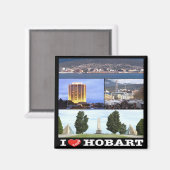 zAU097 HOBART I Love, Mosaic, Australia, Fridge Magnet (Vorderseite/Rückseite)