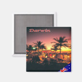 zAU100 DARWIN by Night, Australien, Ozeanien, Kühl Magnet (Vorderseite/Rückseite)