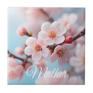 Zauber der rosa Blüten  Fliese