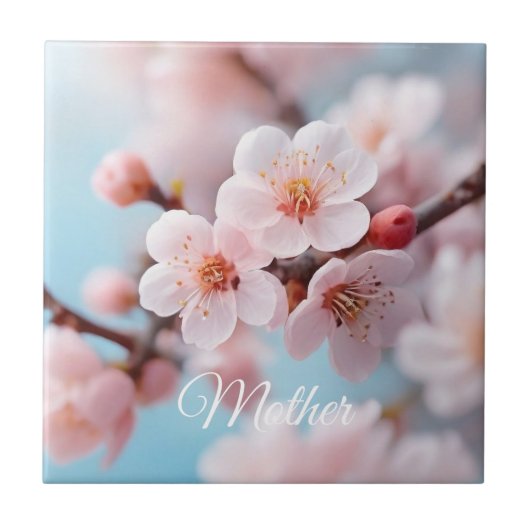 Zauber der rosa Blüten Fliese (Vorderseite)