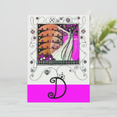 ZAUBER DES FRÜHJAHRES, hell lila, schwarz braun Einladung (Stehend Vorderseite)