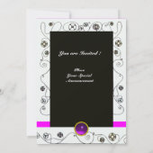 ZAUBER DES FRÜHJAHRES, hell lila, schwarz braun Einladung (Rückseite)