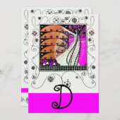 ZAUBER DES FRÜHJAHRES, hell lila, schwarz braun Einladung (Vorne/Hinten)