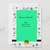 ZAUBER DES FRÜHJAHRES, hellgelb, schwarz Einladung (Rückseite)