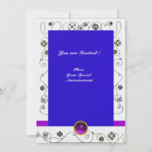 ZAUBER DES FRÜHJAHRES, lila schwarz Einladung (Rückseite)