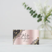 Zauber erröten rosa Glitzer-Spitze-Wäsche Visitenkarte (Stehend Vorderseite)