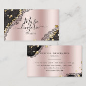 Zauber erröten rosa Glitzer-Spitze-Wäsche Visitenkarte (Vorne/Hinten)