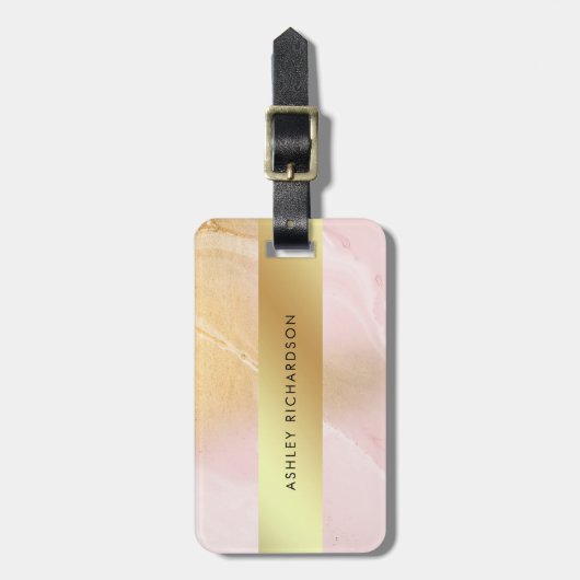 Zauber erröten Rosa und Imitat-Gold Gepäckanhänger (Vorderseite vertikal)