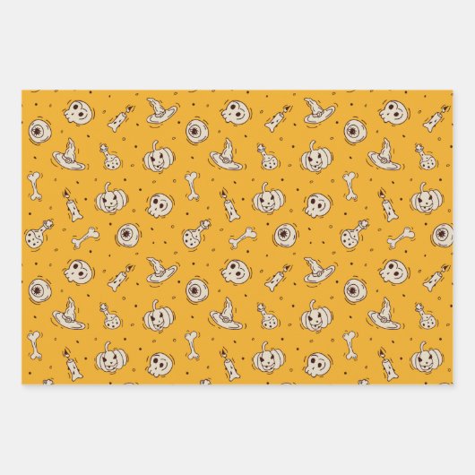 Zauber & Skelette Halloween Theme Wrapping Papers Geschenkpapier Set (Vorderseite 3)