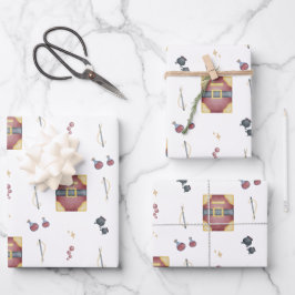 Zauber-Spell-Bücher Hexerei Kindergeburtstag Geschenkpapier Set