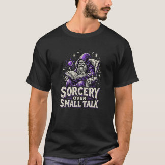 Zauber über Small Talk Holzschnitt Zauberer Tee