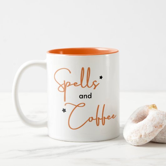 Zauber und Kaffeehausgeschenk Zweifarbige Tasse (Mit Donut)