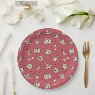 Zauber und Skelette Papier Teller
