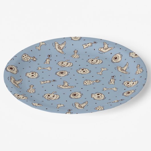 Zauber und Skelette Papier Teller (Schrägansicht)