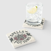 Zauber und Tränke Steinuntersetzer (Seitenansicht)