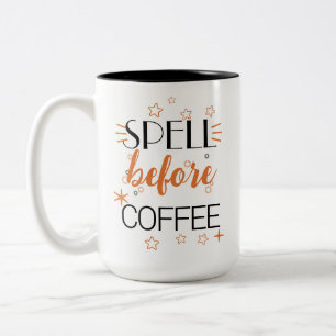 Zauber vor dem Kaffee Funny Witchy Brew Stars & Be Zweifarbige Tasse