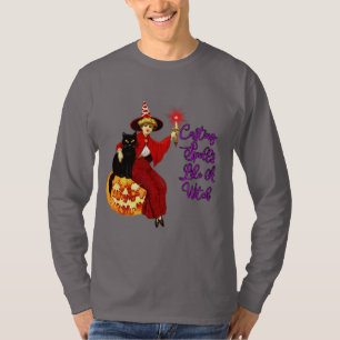 Zauber wie eine Hexe - Halloween-Schwarzkatze T-Shirt