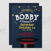 Zauber Zauber anzeigen Kindergeburtenvorlage Einladung (Vorne/Hinten)