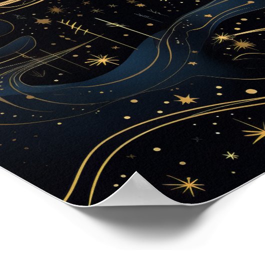 Zauberabend: Glühende Glühwürmchen, winzige Steine Poster (Ecke)