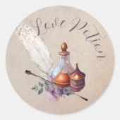 Zauberassistent Wasserfarbe Liebe Tränke Runder Aufkleber (Vorderseite)