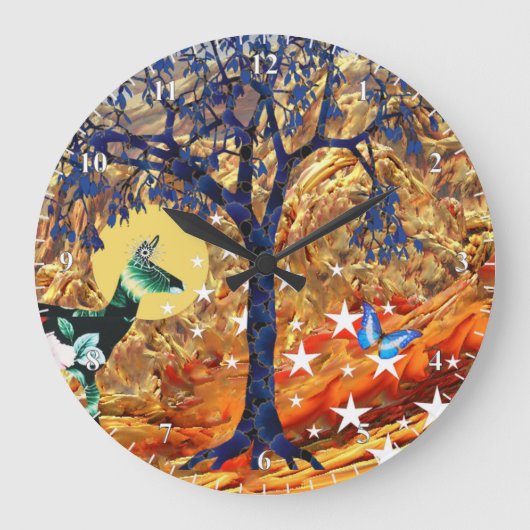 Zauberbaum Große Wanduhr (Vorderseite)