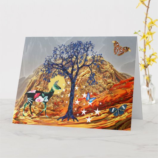 Zauberbaum Karte (Gelbe Blume)