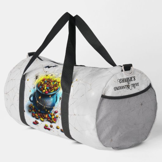 Zauberbohnen Cauldron Halloween Verzauberter Duffle Bag (Rechte Ecke)