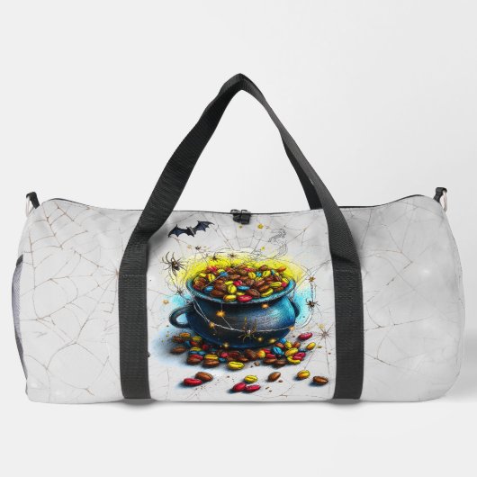 Zauberbohnen Cauldron Halloween Verzauberter Duffle Bag (Rückseite)