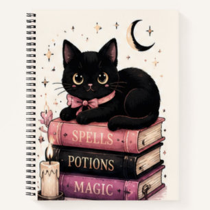 Zauberbuch Bücher Hexenkatze Schwarz
