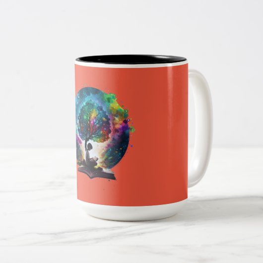 Zauberbuch Zweifarbige Tasse (VorderseiteRechts)