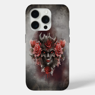 Zauberei Dunkler gehörnter Dämon mit leuchtend r iPhone 15 Pro Hülle